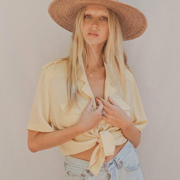 Lack Of Color Straw Cowboy Crown Fedora in Natural Beige - Picture 2 of 5